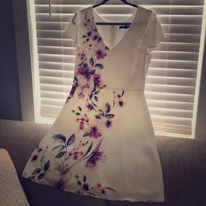 White Dress w/ Floral Pattern